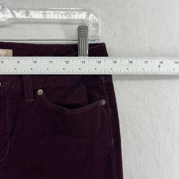 Banana Republic Corduroy Jeans Womens Sz 26P Purple Skinny Fit Low-Rise Stretch - Picture 3 of 12